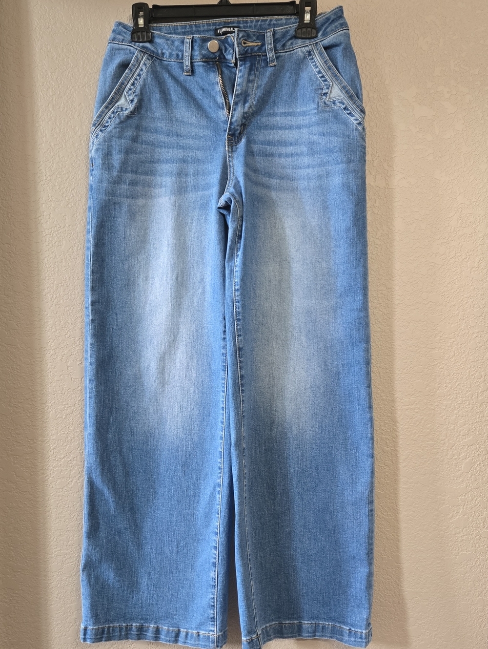 Classic Light Blue Wide-Leg Jeans with Flare